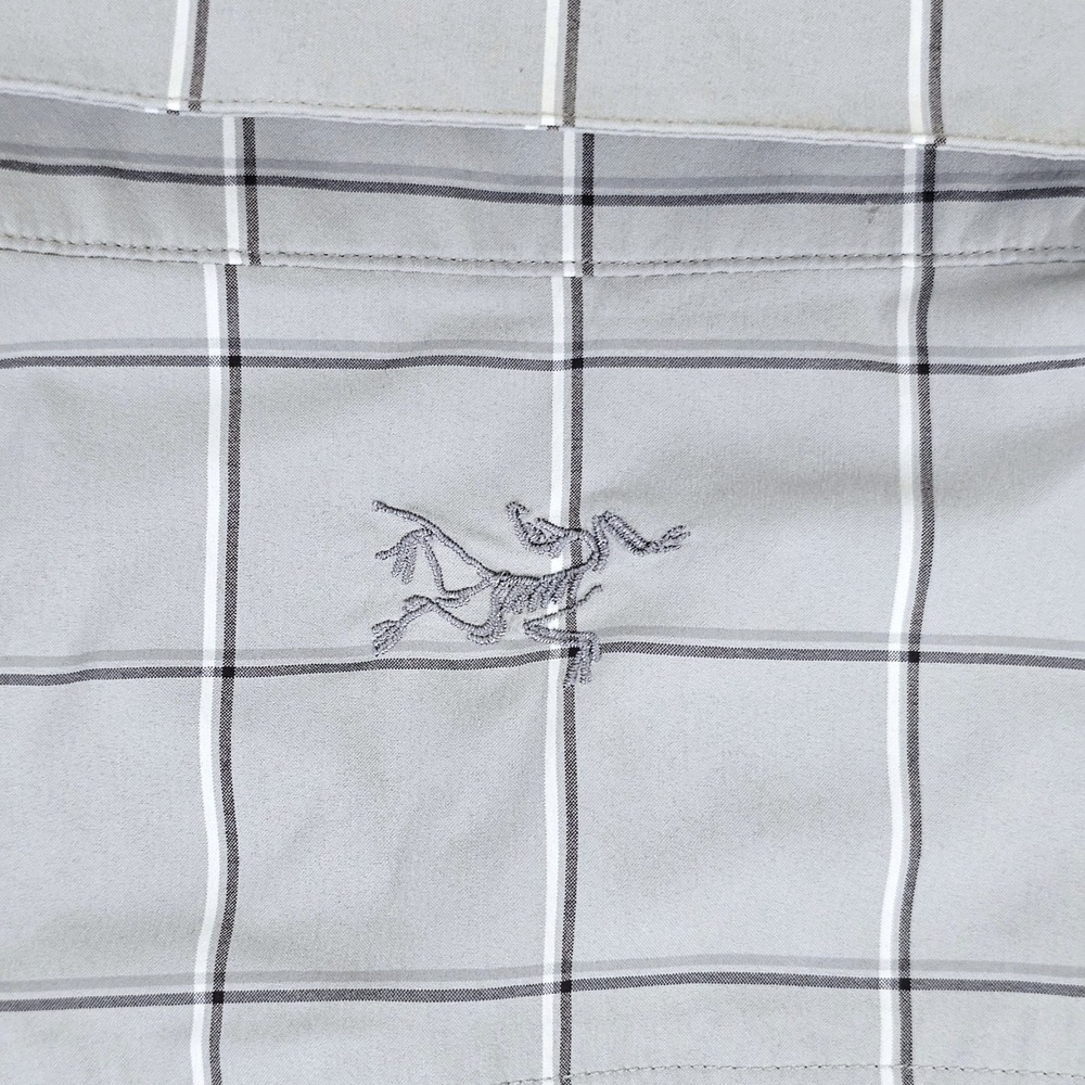 Arc'teryx Riel Shirt LS Men's Medium Gray Plaid Long Sleeve Hiking 23018 - Picture 6 of 8
